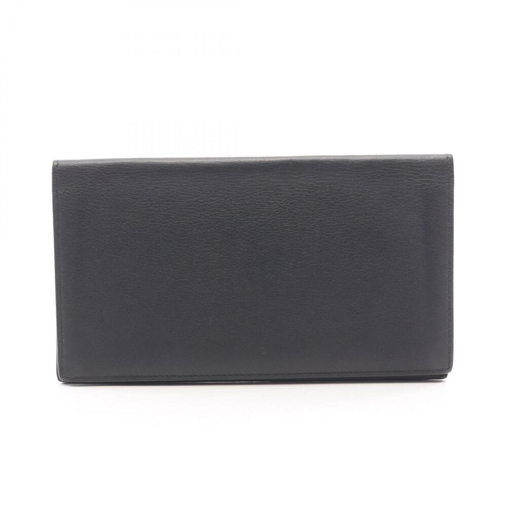 Hermes Citizen Twill Long Silk In Blue Nuit Bi-fold Wallet, Evercolor, Men's,...